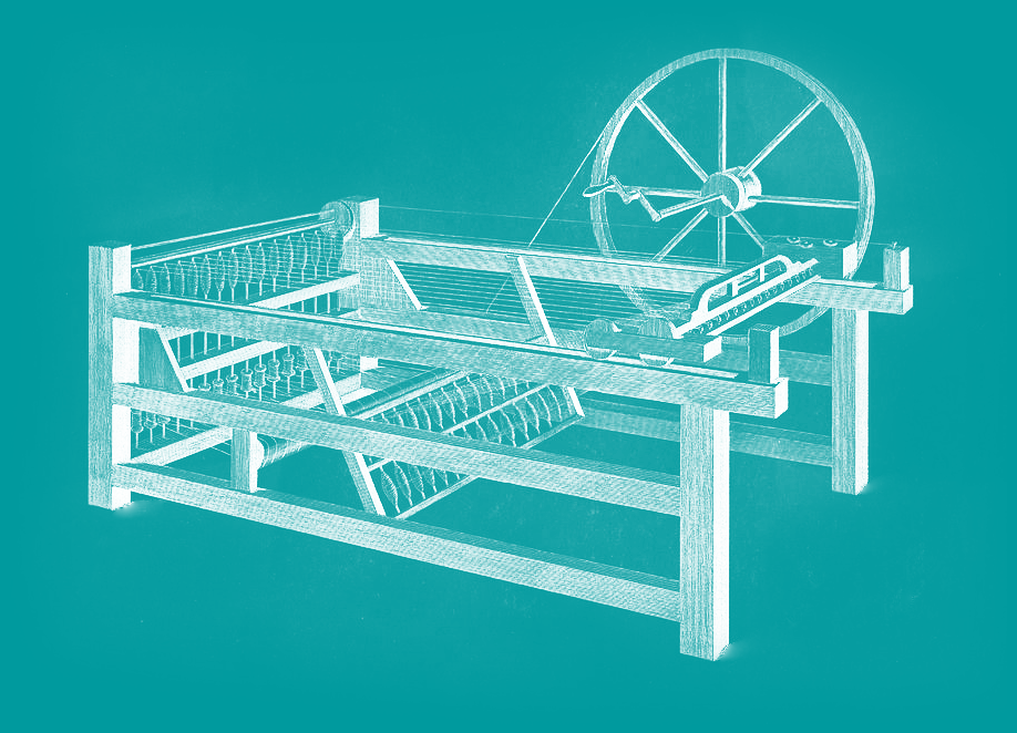 A drawing of the Spinning Jenny. The first automata in the history of automation in manufacturing.