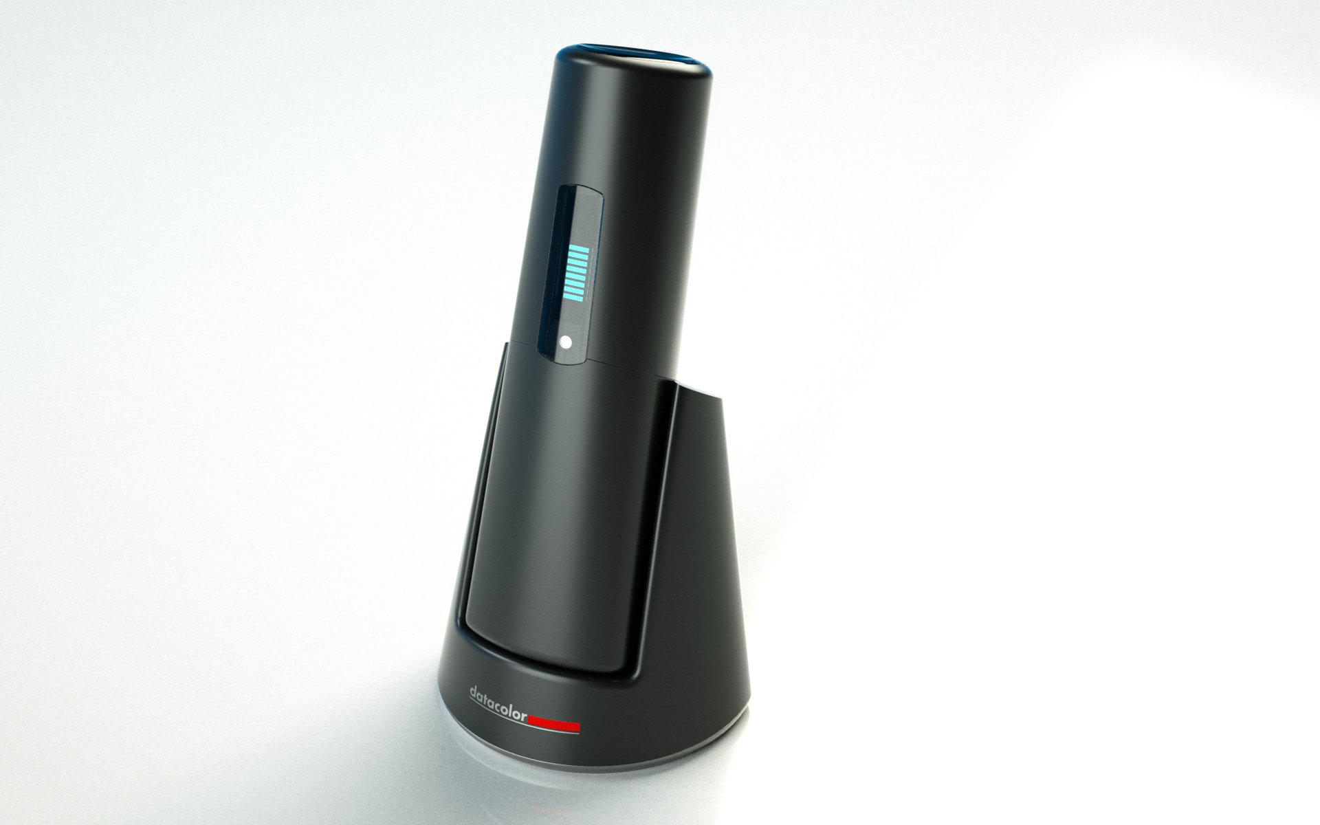 Hand held colorimeter on charging base