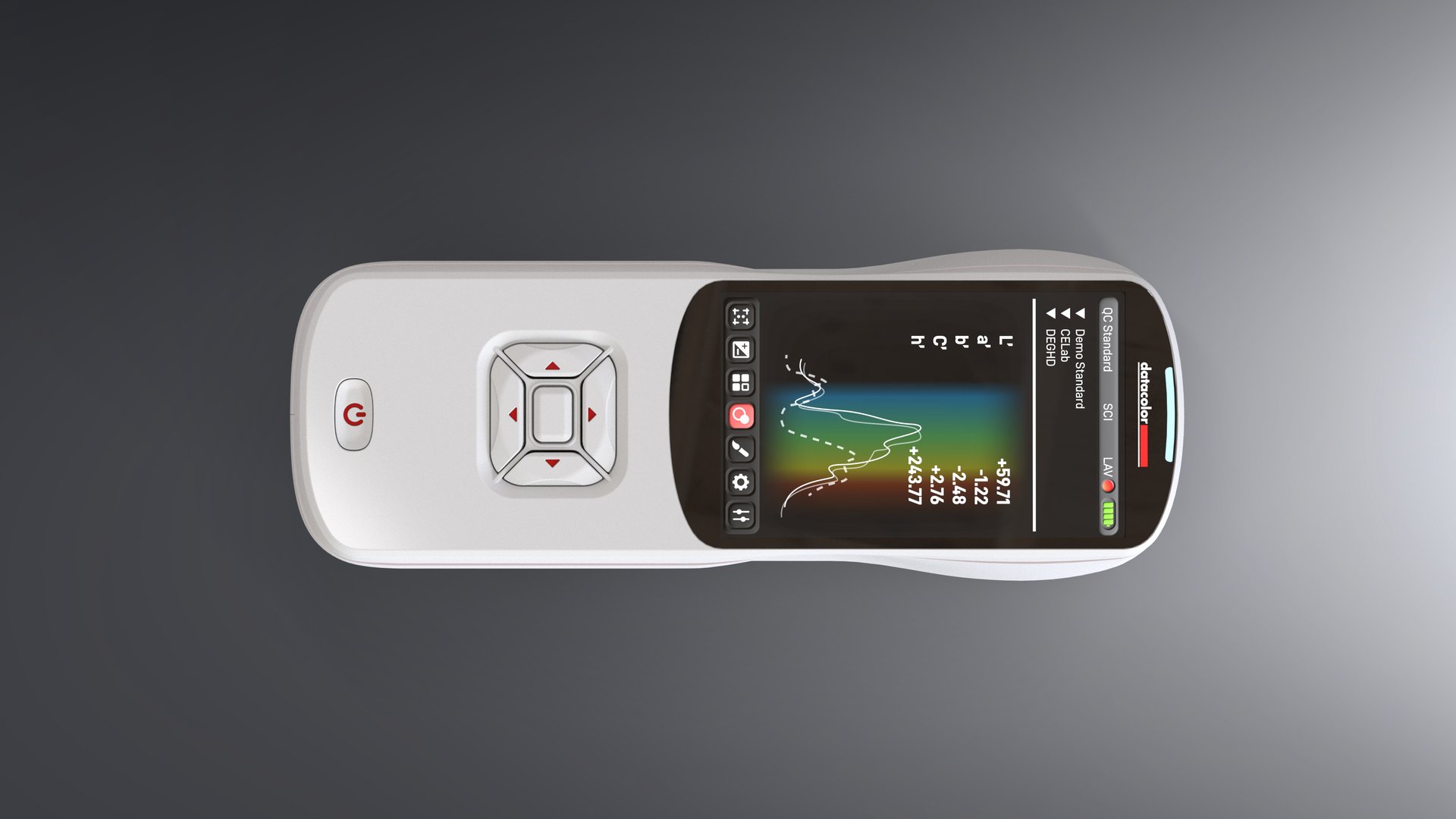 Hand held spectrophotometer, top down view