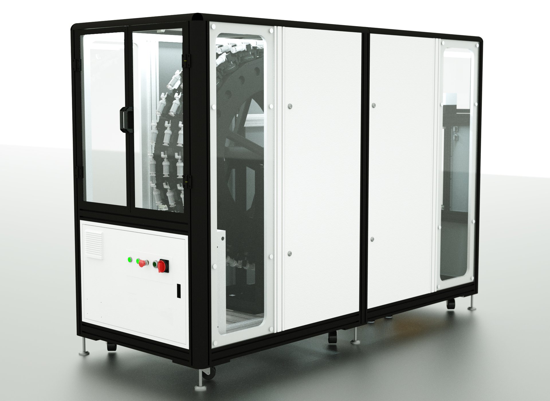 Closet sized dye mixing and dispensing machine