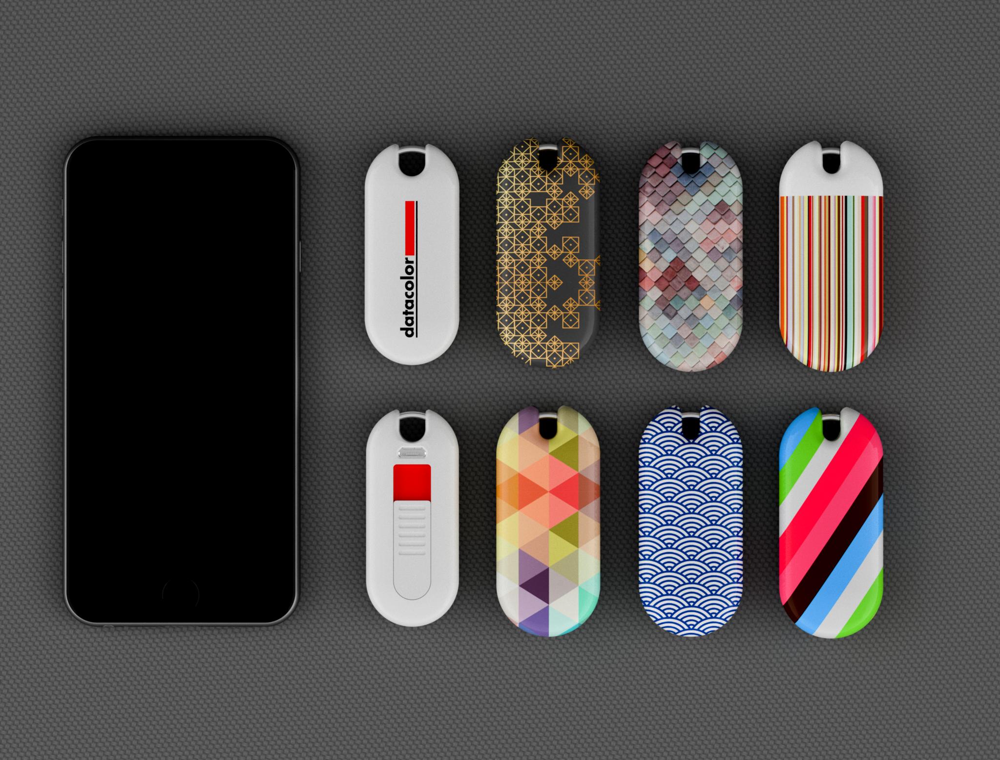 Color measurement pendant with swappable designer covers