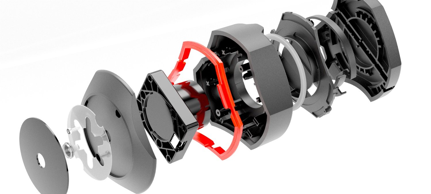 Monitor calibration device, exploded view